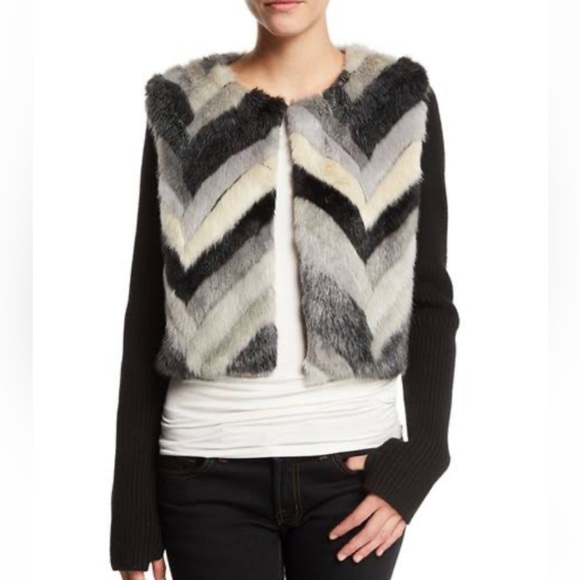 Cliche’ Jackets & Blazers - Cliche’ chevron faux fur jacket in size XL